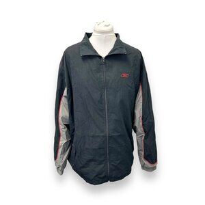 Reebok Mens Full Zip Windbreaker Jacket VTG 90s Activewear Track Black XL